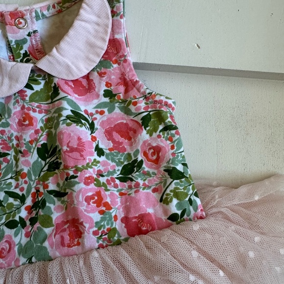 Floral Baby Romper with Pink Tulle Skirt - Picture 2 of 2